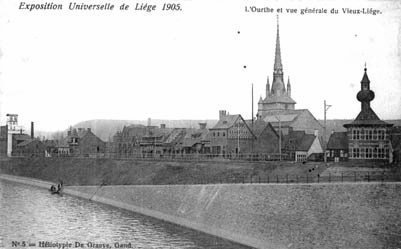L'Ourthe et vue générale du Vieux-Liège.