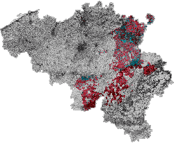 Le territoire de la principauté par rapport à la Belgique actuelle