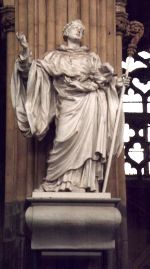 Statue de saint Benoît, sculptée par Jean Del Cour en 1687