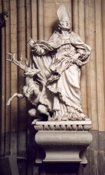 Statue de saint Hubert, sculptée par Jean Del Cour en 1689