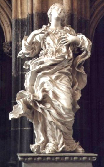 Statue de la Vierge, sculptée par Jean Del Cour en 1692
